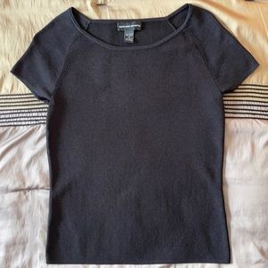 Women’s Black Shortsleeved Knit Top, Office wear, EUC